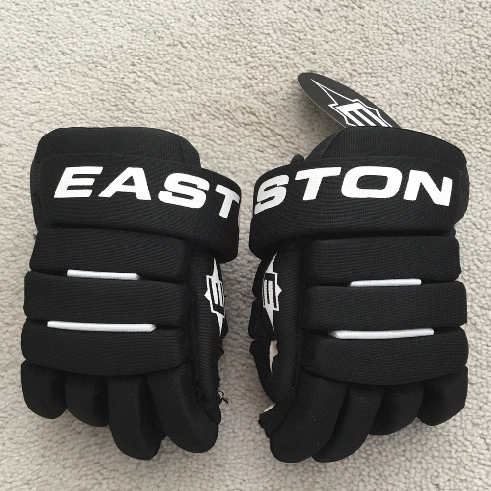 Easton Black and White Ice Hockey Gloves